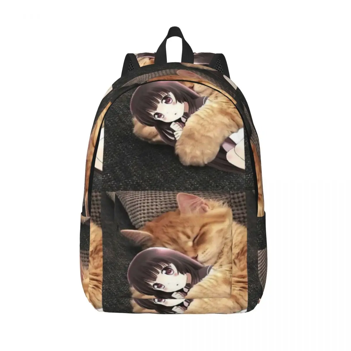 

Девушка-кошка и аниме. Простой и стильный рюкзак. Холщовый рюкзак. Мужской рюкзак.