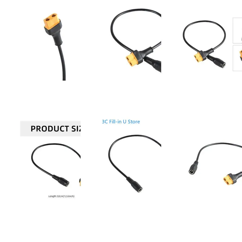G8TA XT60 Female to 5.5x2.1mm Power Cable for For TS100 Soldering Iron and Solar Panel FPV Displays Power Supply