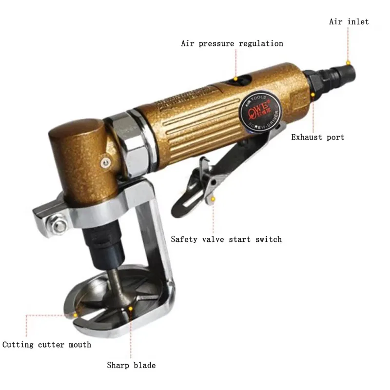13mm chamfered cutter for sponges, Epe pearl cotton, memory foam and soft packaging, pneumatic foam trimmer