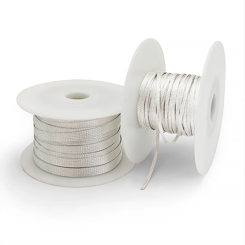 Silver Plated Shield Mesh Tube Telescopic Conductive Anti Electromagnetic Interference Protector for DIY Theater Audio Wiring