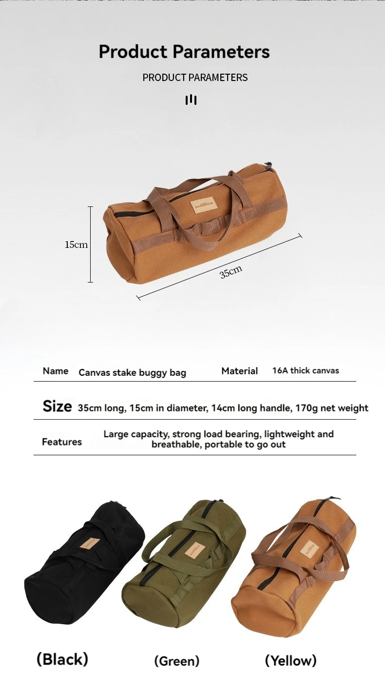 Große Kapazität Handtasche mit Verdicktem Zylinder für Camping-Zeltheringe, Kleinkram und Werkzeugorganisation – Detail 2