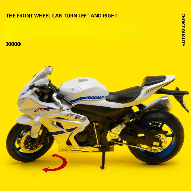 โมเดลรถมอเตอร์ไซด์ GSX-1000 CCA จำลอง1/12 Suzuki ของเล่นเหล็กหล่อมีเสียงและน้ำหนักเบา