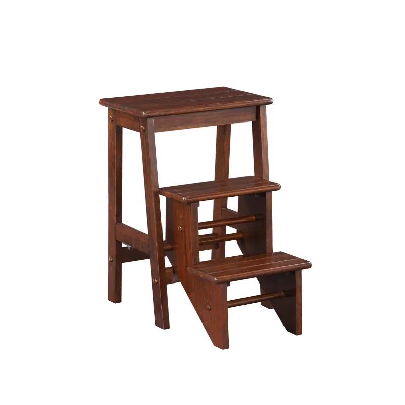 

24in. Folding 3-Step Wood Stool - Cappuccino Finish Counter Stool Bar Stools Velvet Bar Stool