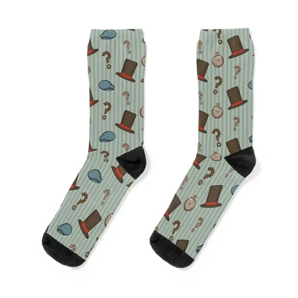 

Professor Layton Repeated Pattern (Green) Socks Stockings man shoes custom sports short Socks Woman Men's