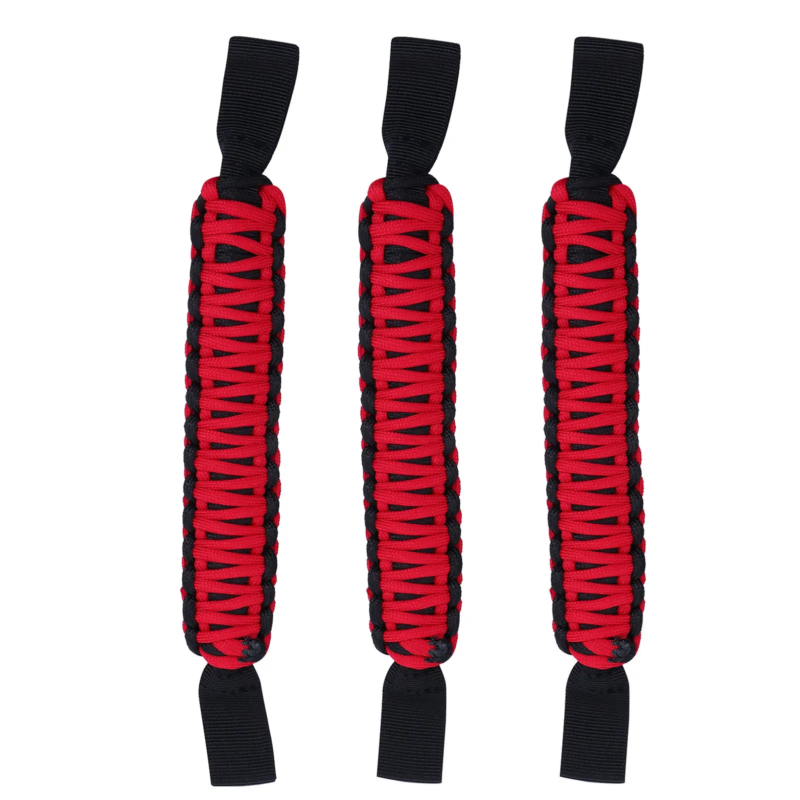 3Pcs Car Headrest Handle Assist Rear Seat Grab Handle Paracord Mount Universal Car Interior Safety Accessories