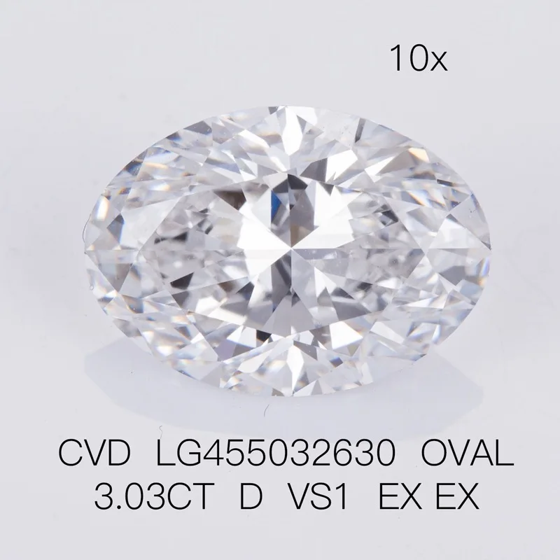 Mosangna Lab Grown Diamond Oval Cut 1.0-3.0 قيراط D VS1 Hpht IGI CVD حجر الماس