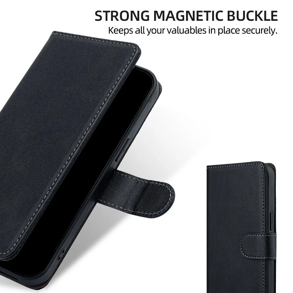 Magnetic Buckle Leather Flip Cover for Infinix Hot 70 60 50 40 30/Note Edge 60 50 40 30 10 Pro with Built-in Wallet Card Slots