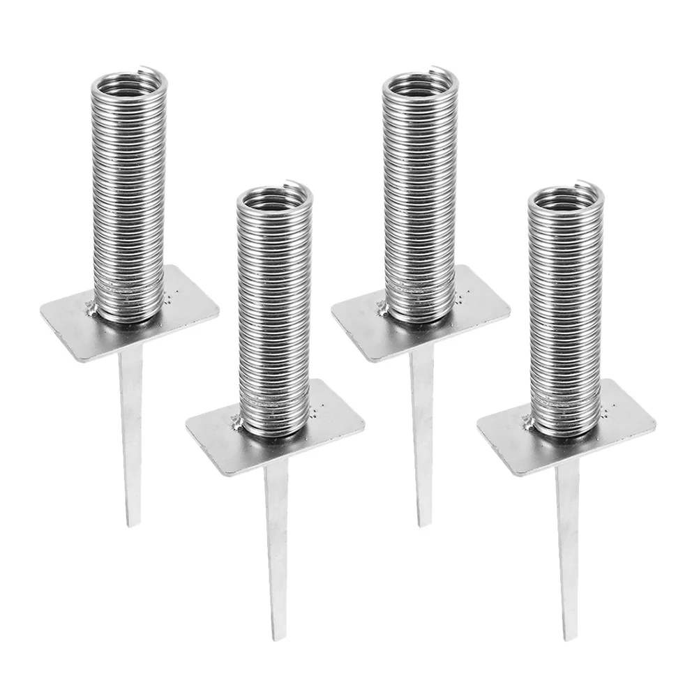 

4 Pcs Spring Floor Nails Soccer Flagpole Base Ground Stake for Corner Mount Holder Football