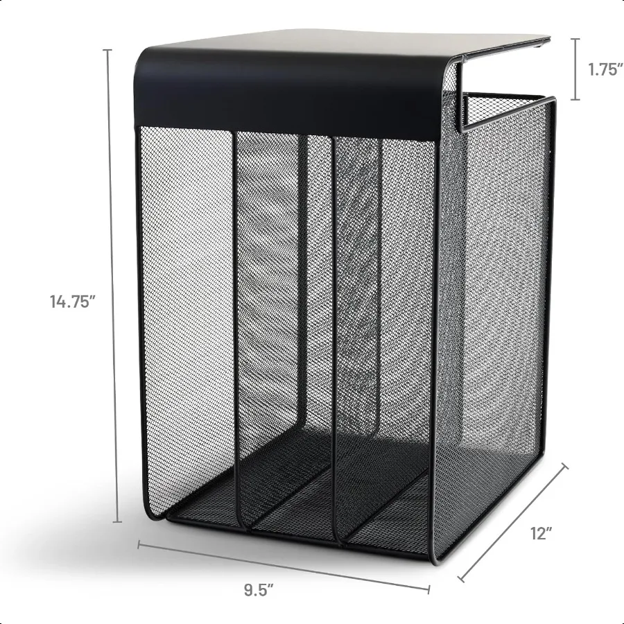 Organizador de mesa suspenso Safco Onyx com 3 bandejas verticais para armazenamento sob a mesa