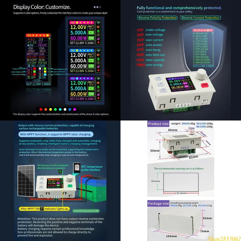 

Adjustable Voltages Regulator Power Supply Step Down Stabilized Voltages Current Regulator with LCD Screen Enduring 831F