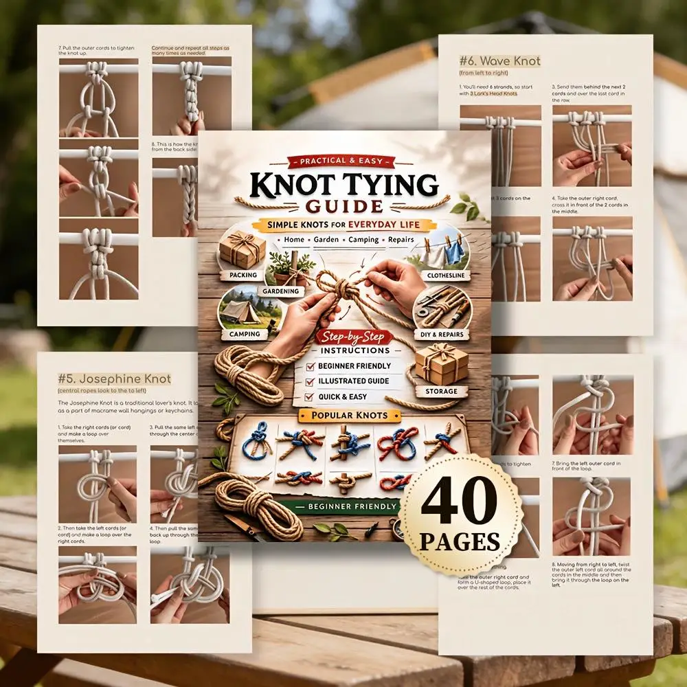 Knot Tying Guide Book Simple Knots For Everyday Life Outdoor Skills Series Notebook