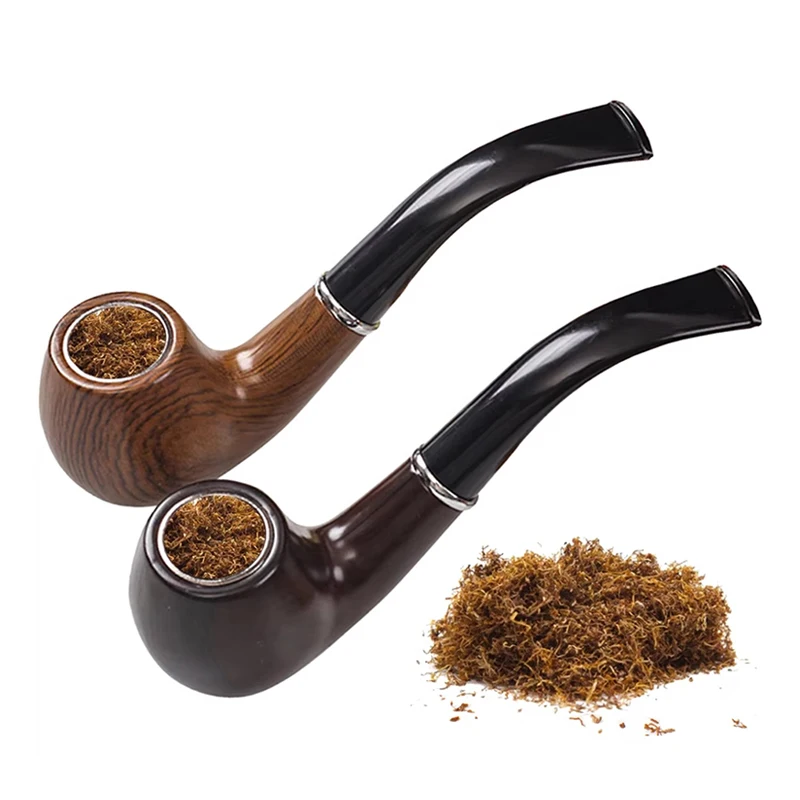 

Retro Resin Ebony Smoking Pipe Curved Tobacco Pipe Handheld Bent Pipe Smoke Filter Herb Grinder Cigarette Accessories Men Gadget