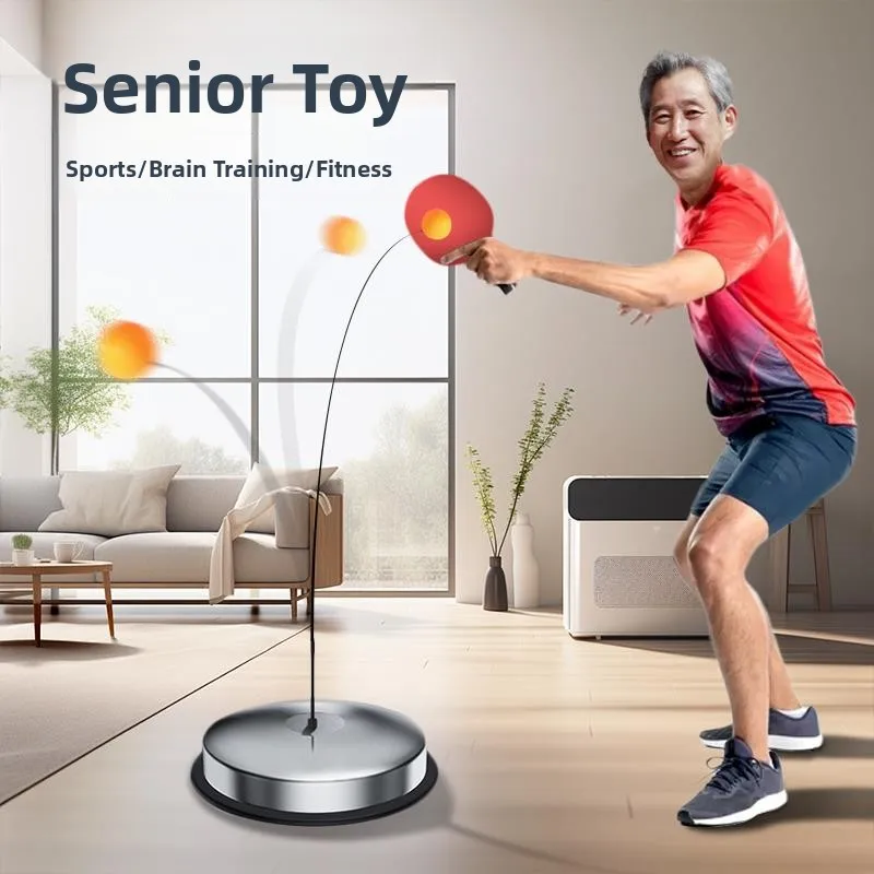 高齢者向け卓球トレーナー-ソロ練習用-弾性軸運動玩具-暇つぶし-ダブル・シングルプレイ-セルフトレーニングデバイス