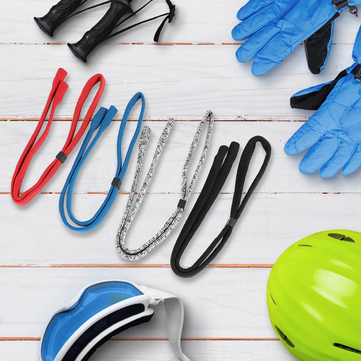 

4Pcs Professional Glasses Lanyard Elegant Eyewear Holder for Outdoor Activities Reading Sunglasses Red Blue Black White