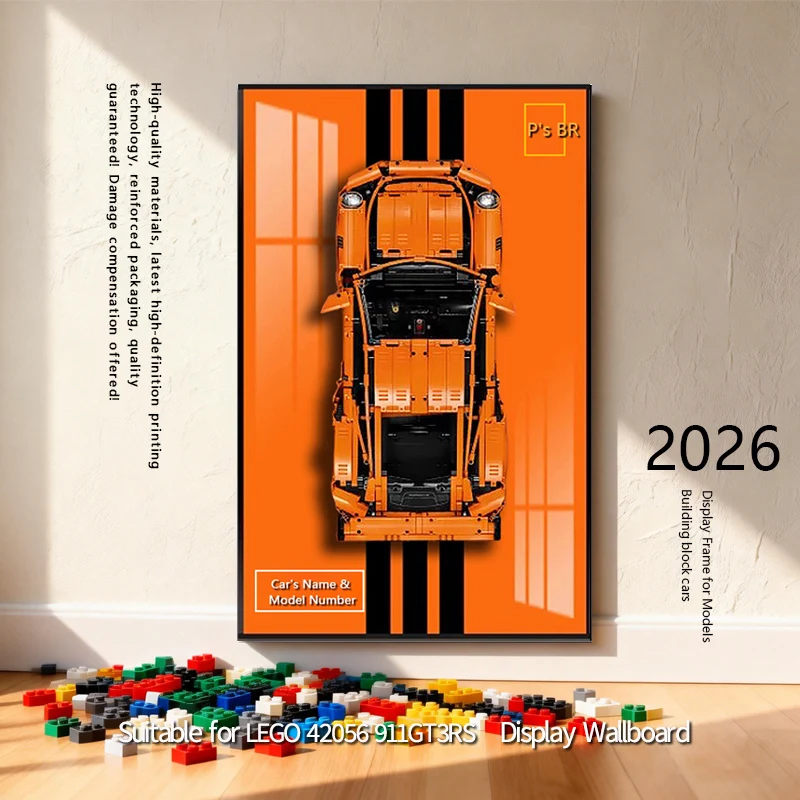 2026 Fotorahmen-Display-Wandhalterung passend für LEGO 42056 911GT3 RS Baustein-Automodell legof1 Wandmontage-Displaybox