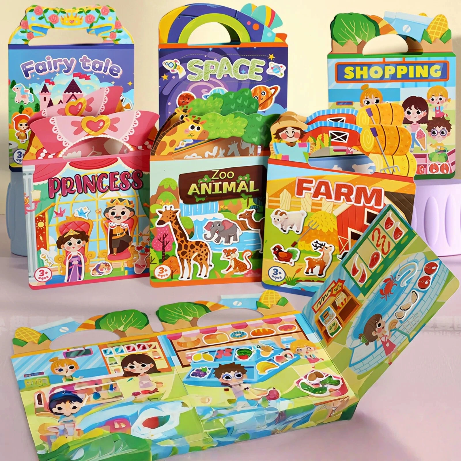 

Детская игрушка-книжка-наклейка | Многоразовые желейные наклейки, тихая книга для детей от 3 лет дошкольного возраста, тренировка концентрации фокуса, образовательная