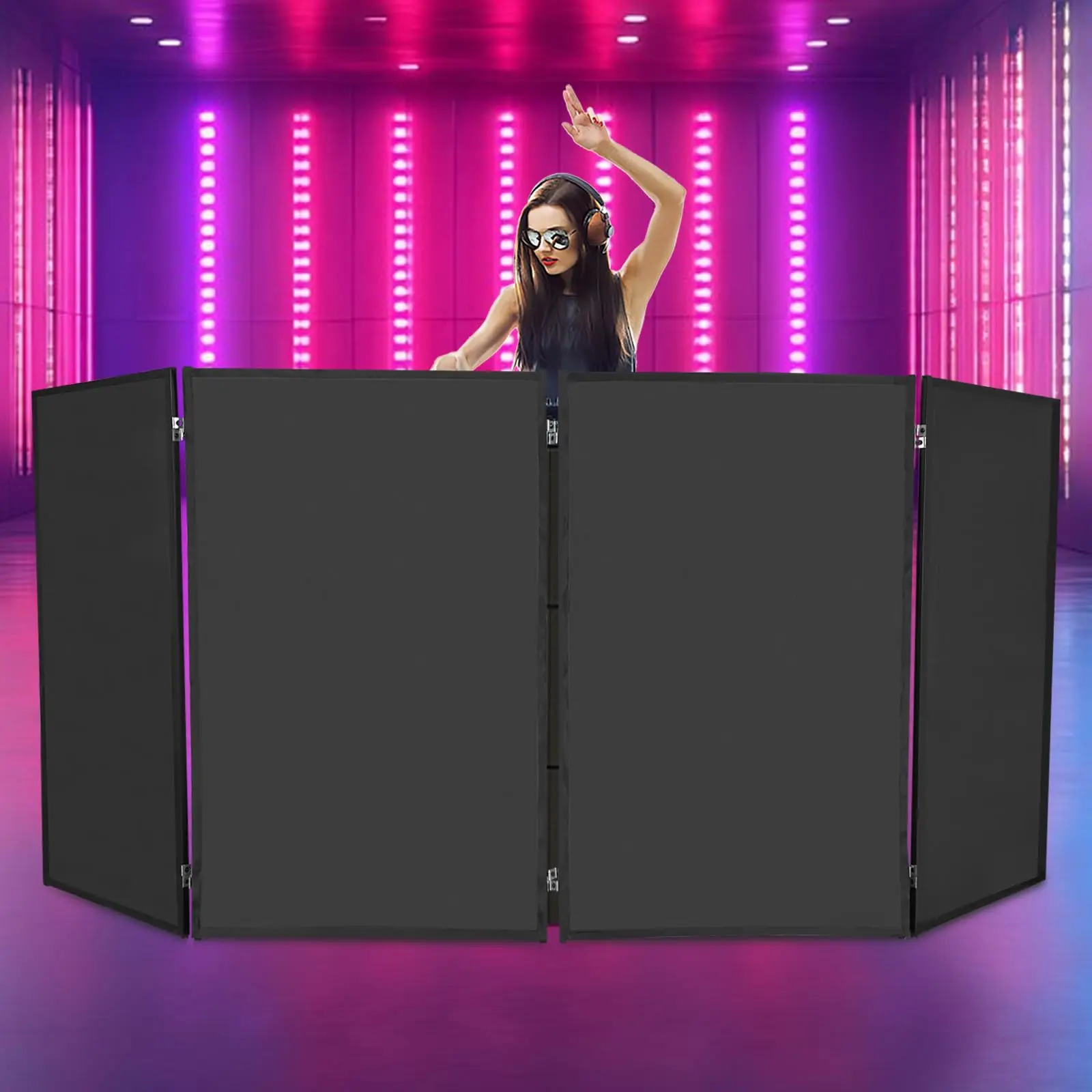 Складная фасадная стенд для Dj, портативная настольная подставка для Dj, съемные экраны, регулировка настольных панелей Dj Facade Events с сумкой для переноски