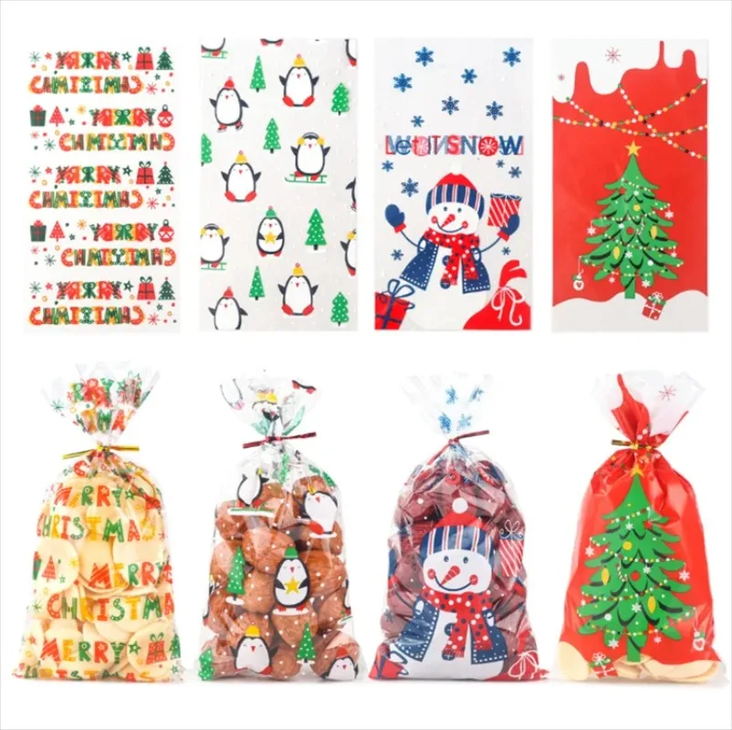 

50 Pack 5.9x11 Inch Open Top Clear Plastic Ziplock Bags -Christmas Candy Snack Bags, Wedding Favor Pouches,DIY for Candy,Cookies