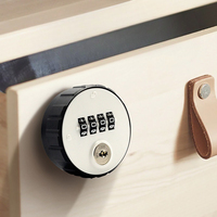 20/26mm Combination Cabinet Cam Lock 4 Digital Round Padlock with Key Drawer Door Gym School Locker with Key Reset Security