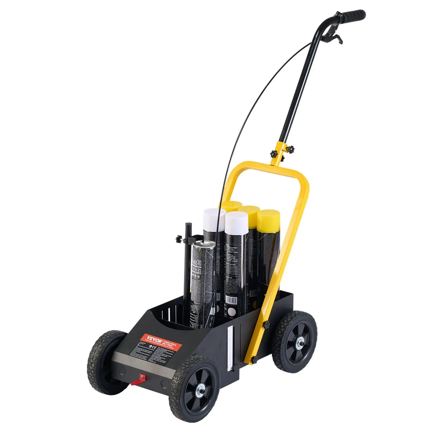 Striping Line Marking Machine 24 x 13 x 35.4 in 4-Wheel Striping Machine Black