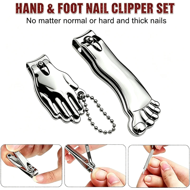 Splash Resistant Nail Clippers, Stainless Steel Scissors for Nail Beauty Tools, for Hard Nails, Wide and Durable Knives