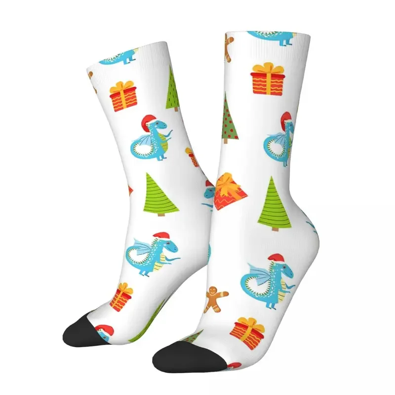 Calcetines antideslizantes con estampado de dragones para hombre, medias suaves y cálidas para deportes al aire libre, regalo de Navidad, Primavera