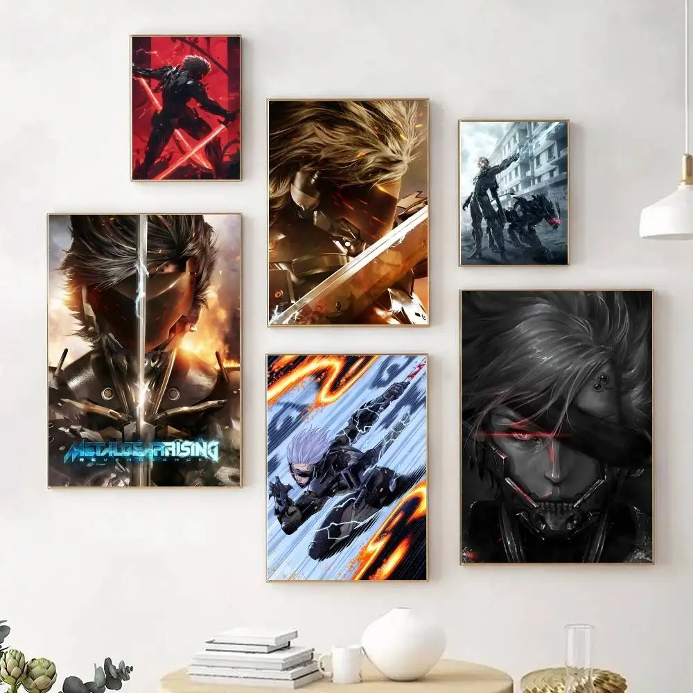 Game M-Metal Gear Rising R-Revengeance Manga Posters Fancy Wall Sticker for Living Room Bar Decoration Wall Decor
