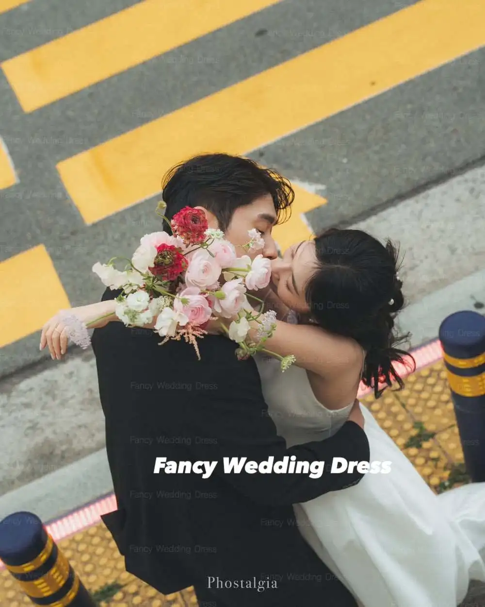 Abito da sposa semplice fantasia con scollo quadrato Servizio fotografico coreano Una linea di abiti da sera in taffetà Lunghezza pavimento Nuovo abito personalizzato