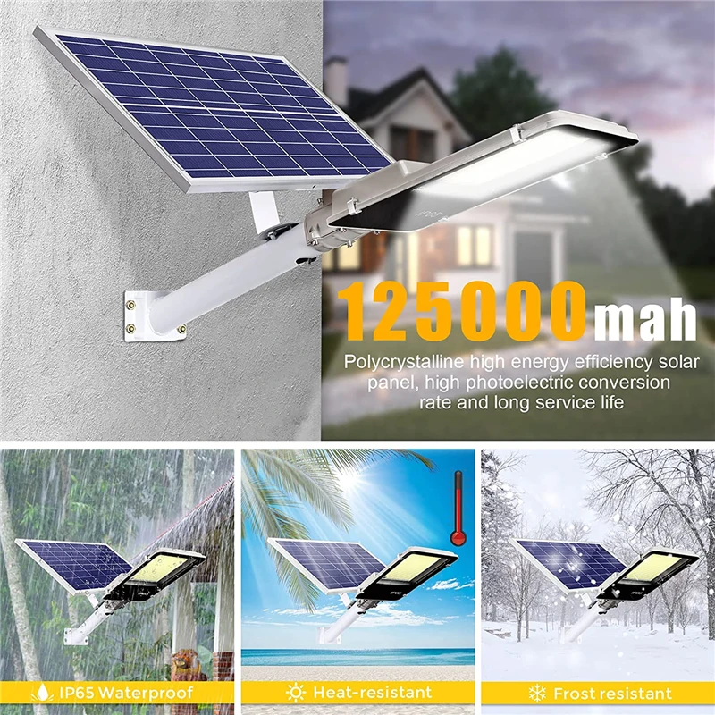 Imagem -02 - Luz de Rua Exterior Conduzida Solar para Piscina Jardim Pátio Garagem Iluminação da Estrada Ip65 à Prova Impermeável Água