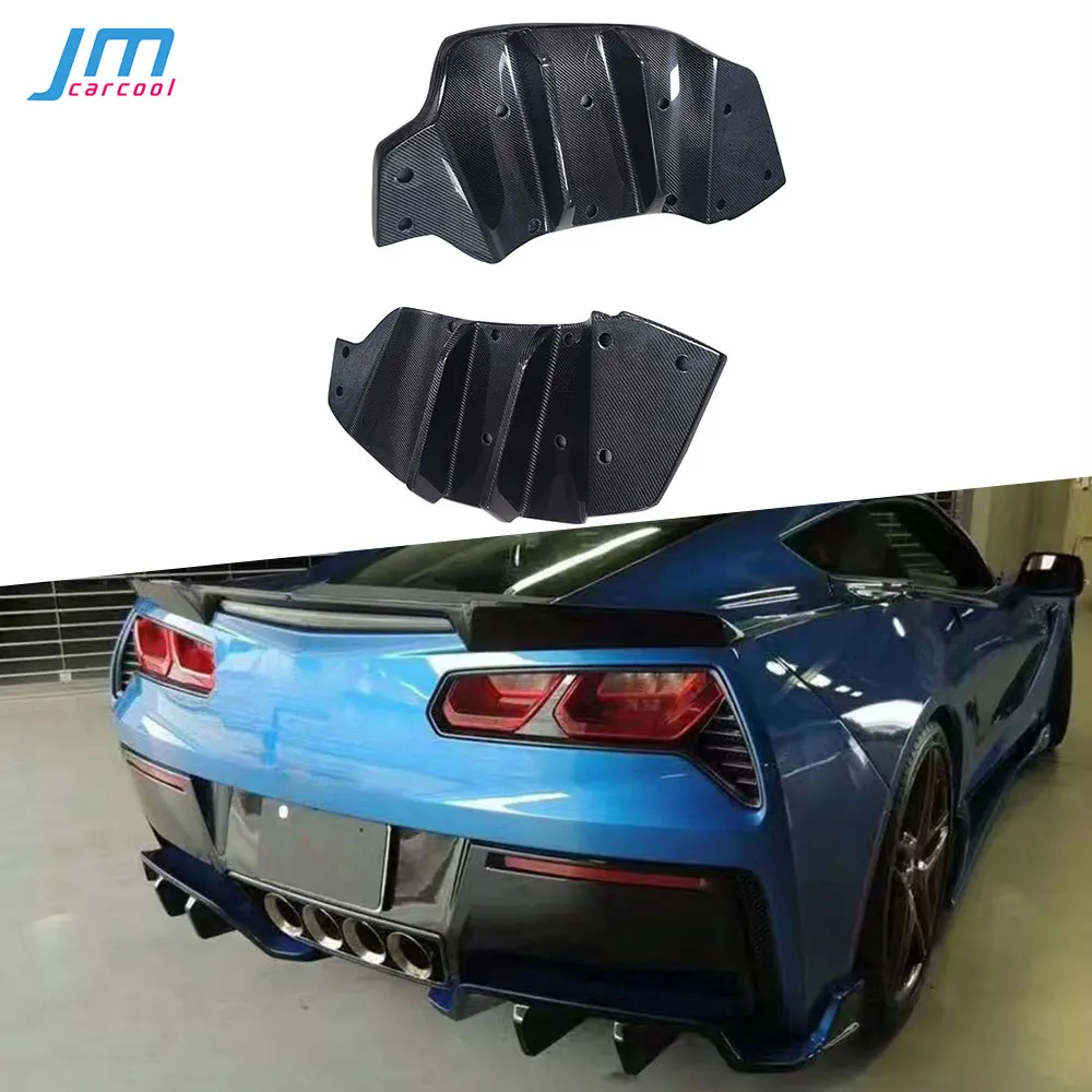 

Real Carbon Fiber FRP Rear Bumper Diffuser Lower Lip For Chevrolet Corvette C7 2014-2018 2PCS/SET