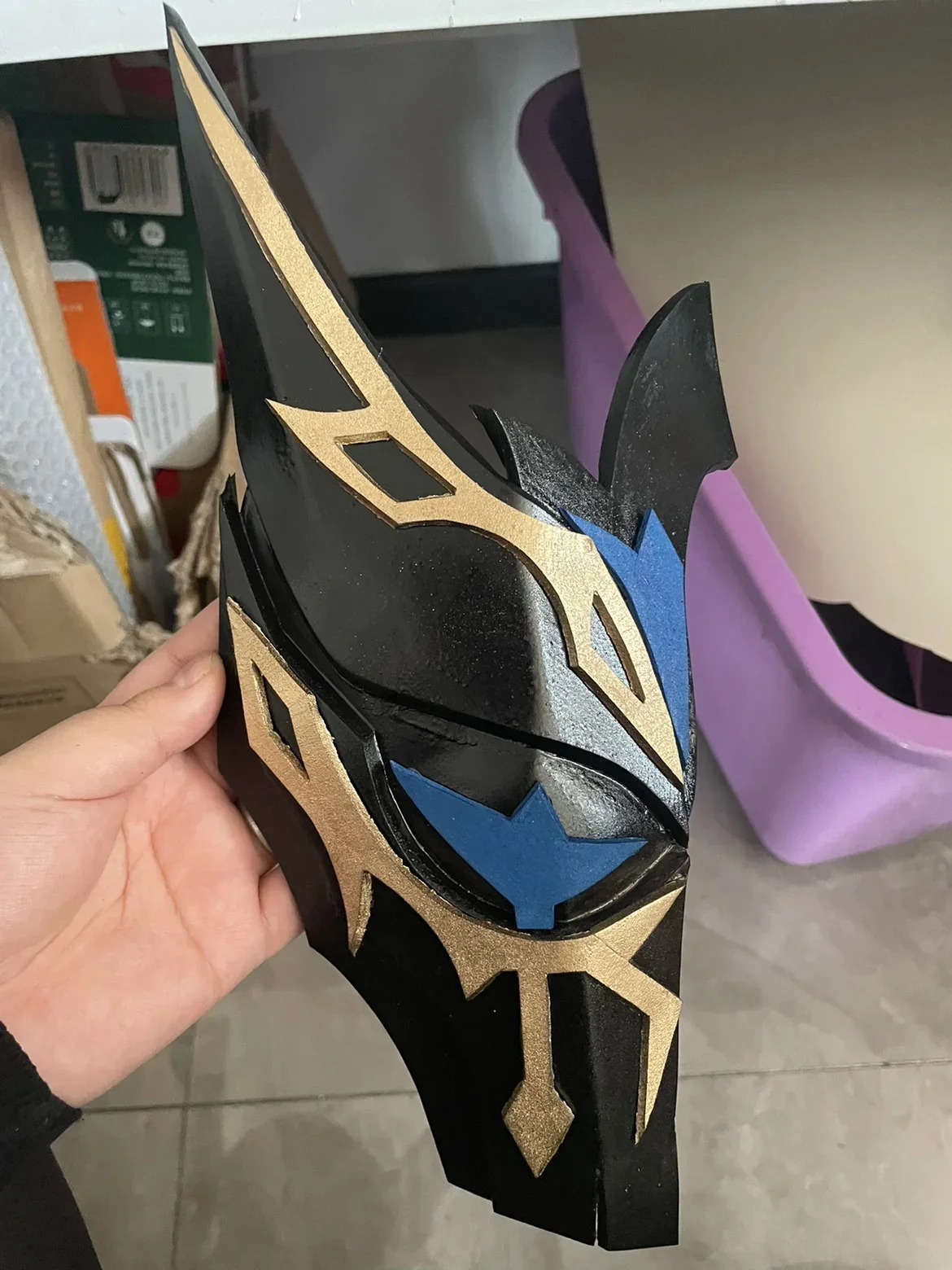 Game Genshin Impact Jester Pierro Mask Luminous Props  Cosplay Props for Halloween Fancy Party Stage Performance Accessory