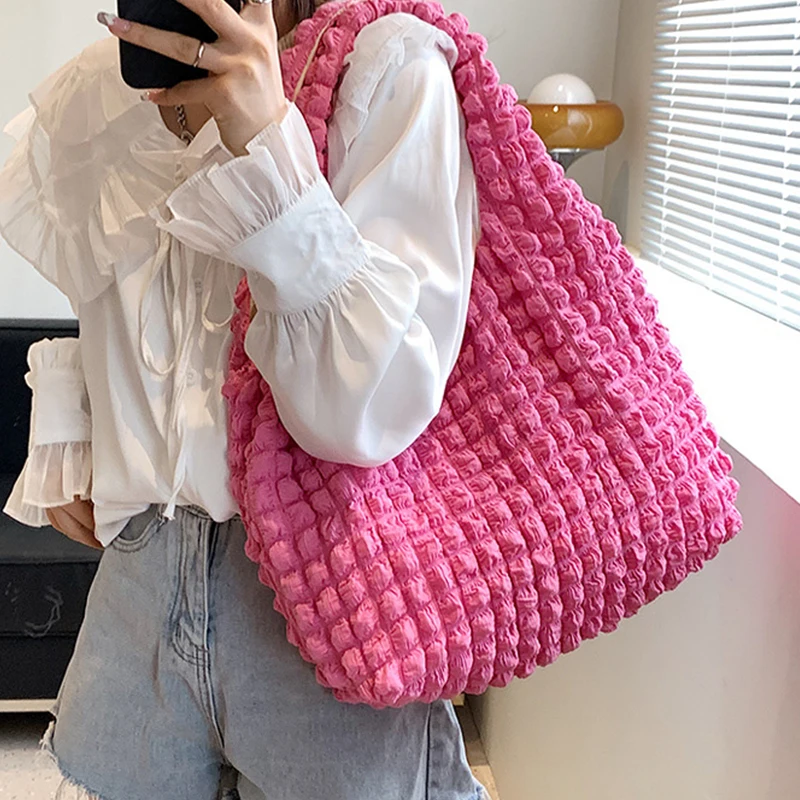 Damenmode geste ppte Umhängetasche Raum Baumwolle große Kapazität Handtasche und Geldbörse für weibliche Reise Einkaufstasche Hobos Taschen – Detail 13