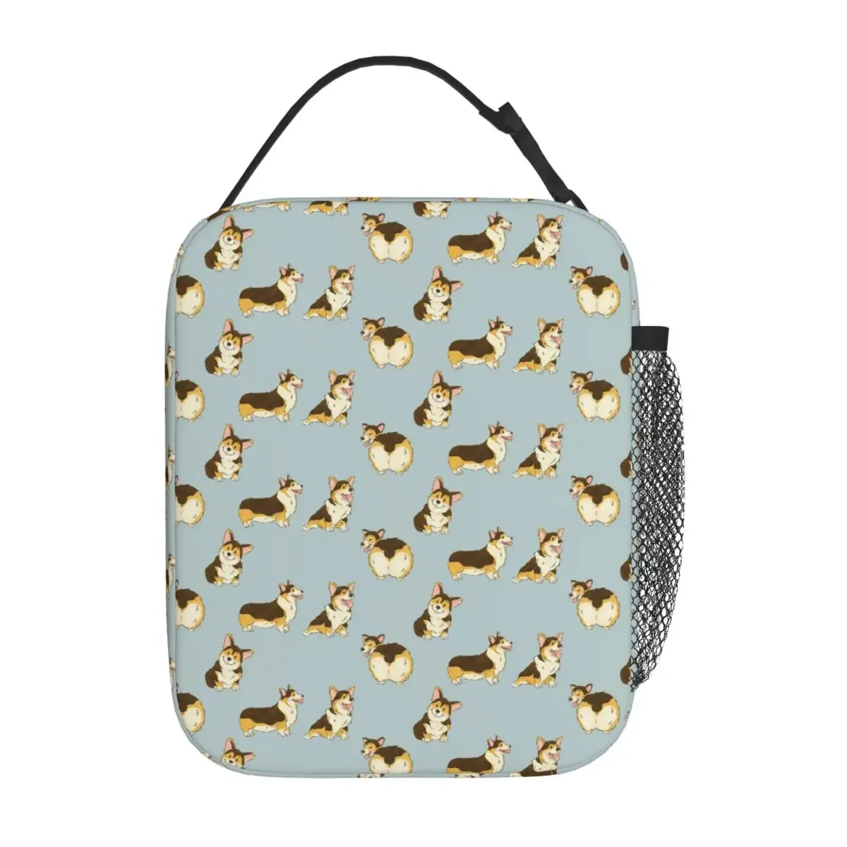 Tri Color Corgi Dog Insulated Lunch Bag for Women Children Leakproof Food Boxes Thermal Lunch Box Tote