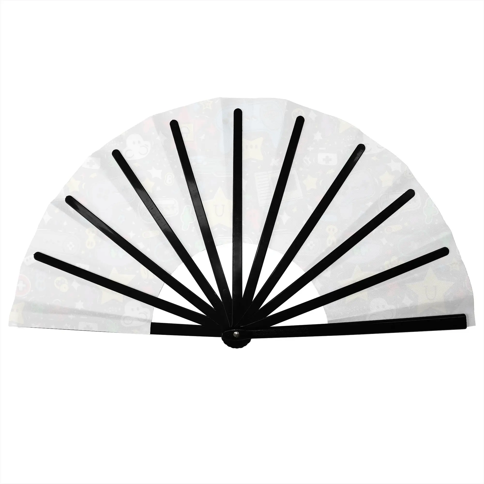 Video Joystick Game Gamer Play Gaming  Folding Hand Fan  Polyester Fabric Fan Cool Summer Accessory Decorative Fans