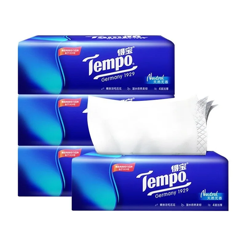 テンポ-厚手-大容量-無香料-ハンカチ-手頃な価格-家庭用-全箱-t2367-オリジナルファイバー-レストラングレード