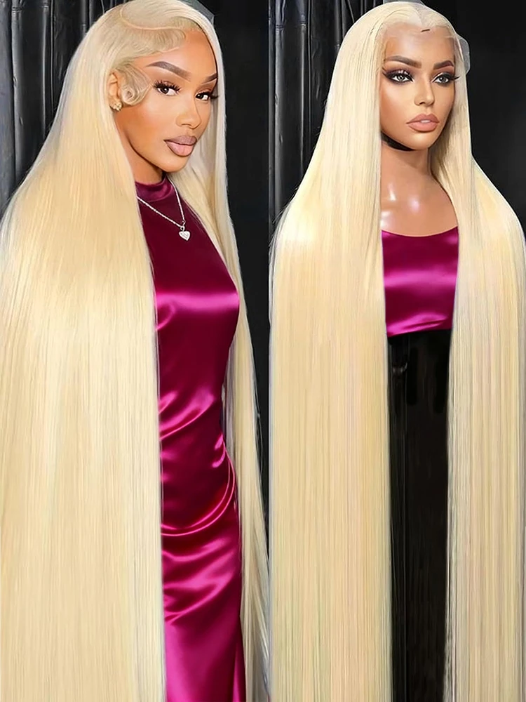 

250% 40 42 Inch 613 Honey Blonde Bone Straight Transparent Lace Front Human Hair Wigs 13x4 13x6 HD Lace Frontal Wig Brazilian