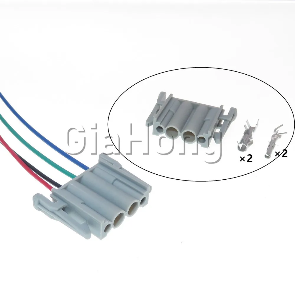 1 Set 4 Ways AC Assembly Automotive Electrical Socket Cable Harness Wiring Plastic Connector Plug With Pins