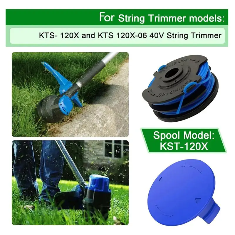 ABLL-KST-120X Replacement Trimmer Spool Line For Kobalt KST 120X-06,String Trimmer Spool