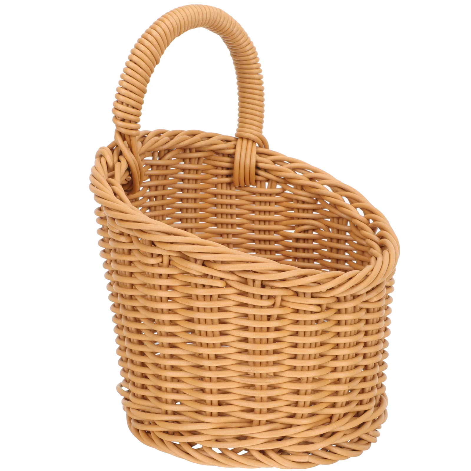 Storage Basket Wicker Baskets Wall Small Woven Hanging Decor Vegetable Fruit Plastic Rattan for