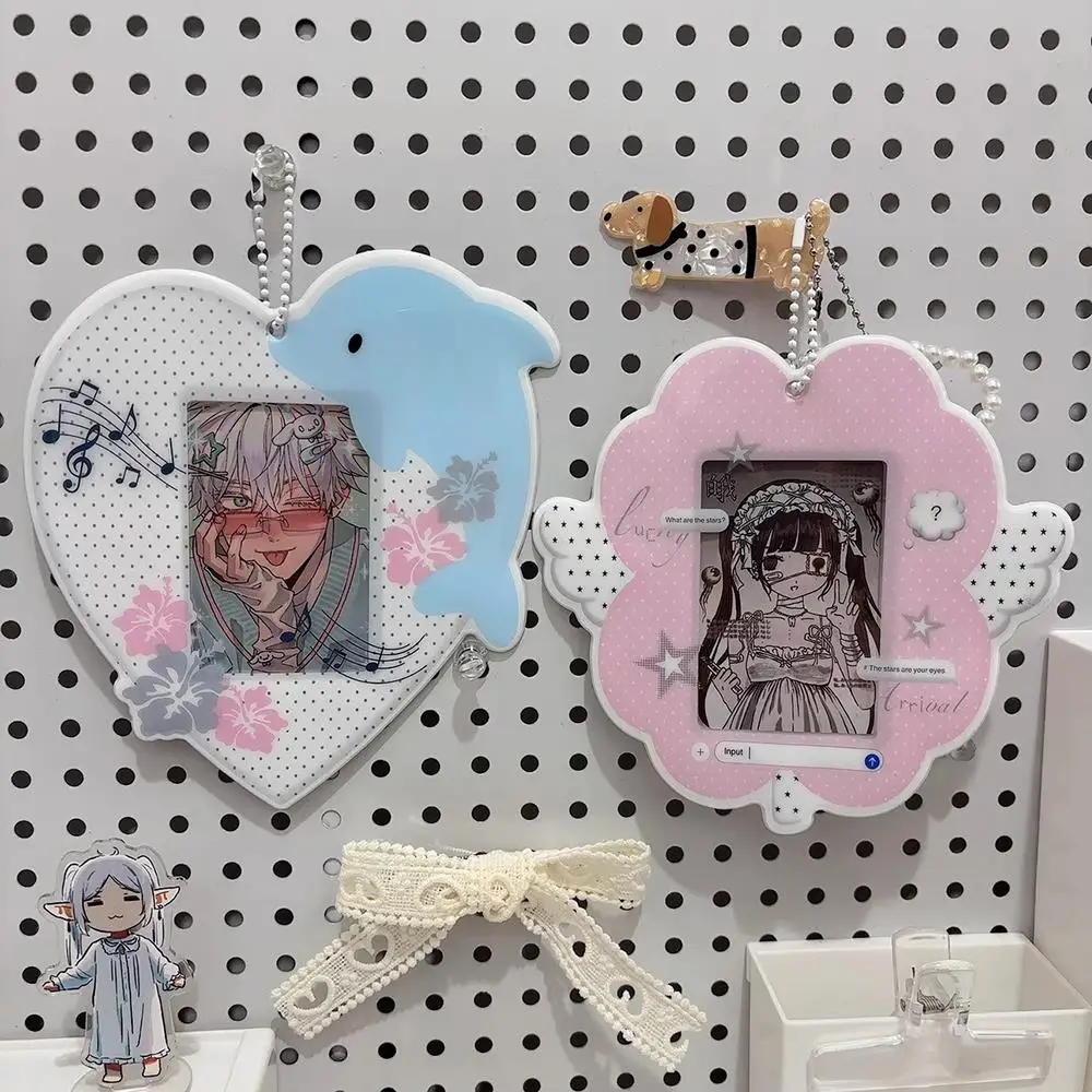 INS 3 بوصة بولي كلوريد الفينيل حامل بطاقة الصور مع سلسلة المفاتيح إطار صور حامل بطاقة الهوية شارة حامل حامي الأكمام القرطاسية #5