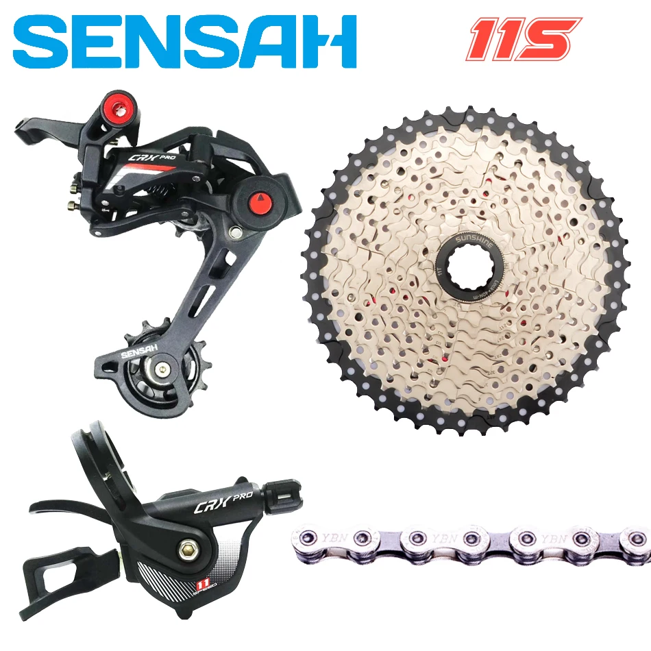 

SENSAH CRX Pro 11 Speed Trigger Shifters + Rear Derailleurs 46T YBN X10 Chain Groupset Bicycle Accessories Chains and Cassett