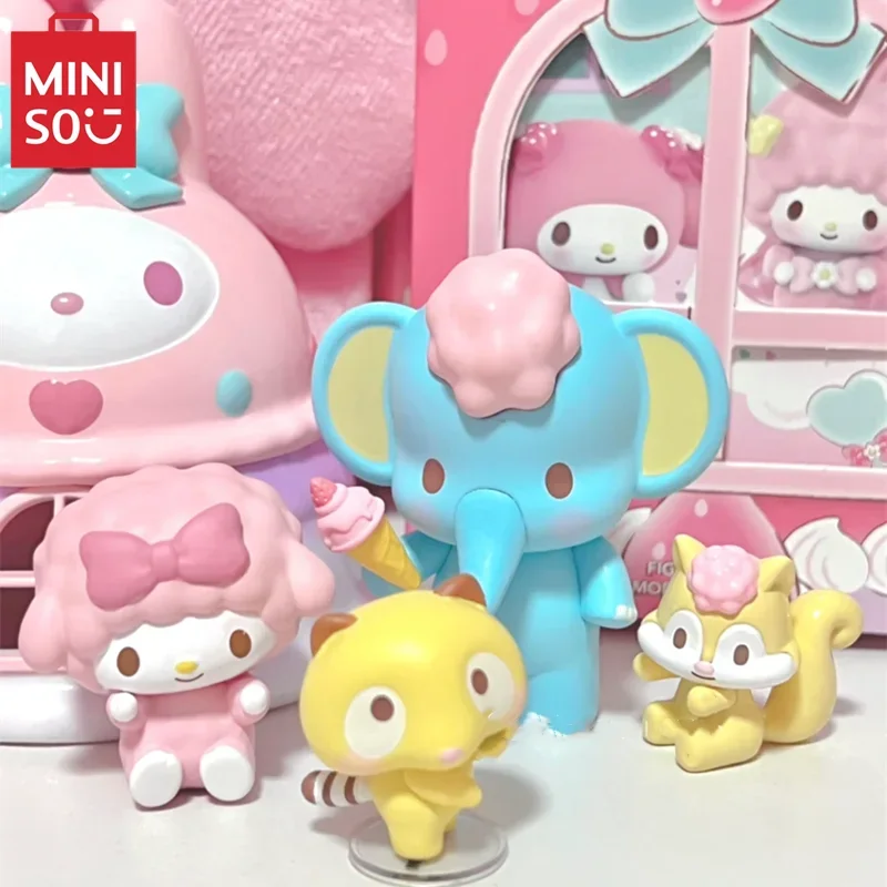 MINISO Blind Box Sanrio My Melody&My Sweet Piano Play House Series Model Kawaii Decorative Ornaments Children's Toys Gifts