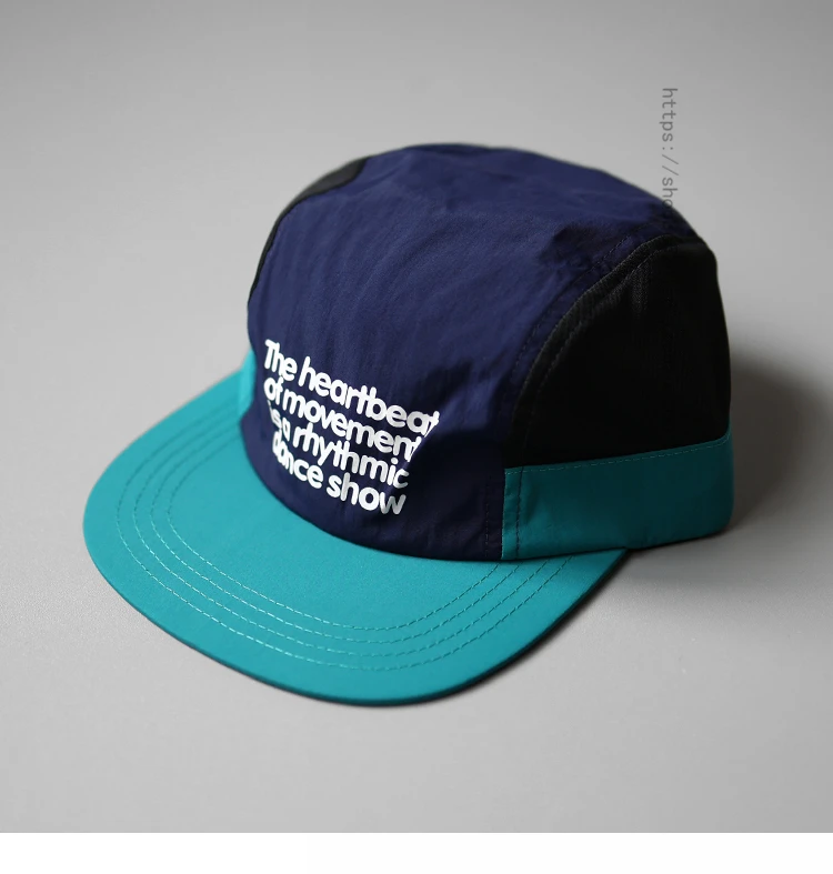 Sun-Proof Sunscreen and Waterproof Japanese Color Matching Color Contrast Flat Brim Quick-Drying Cap Baseball Cap Peaked Cap