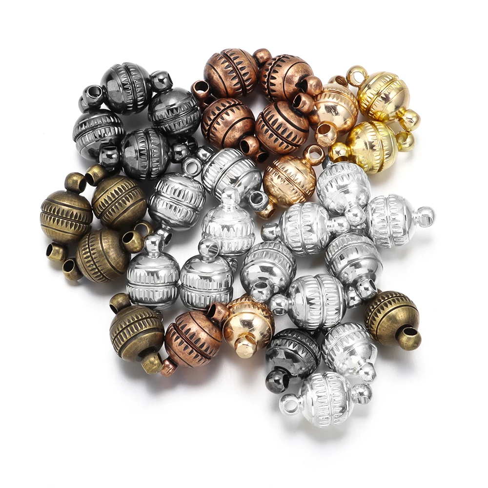 5 teile/los Kupfer Starke Magnetische Verschlüsse Runde Ende Verschluss Anschlüsse Für Schmuck Machen DIY Handgemachte Armband Halsketten Zubehör