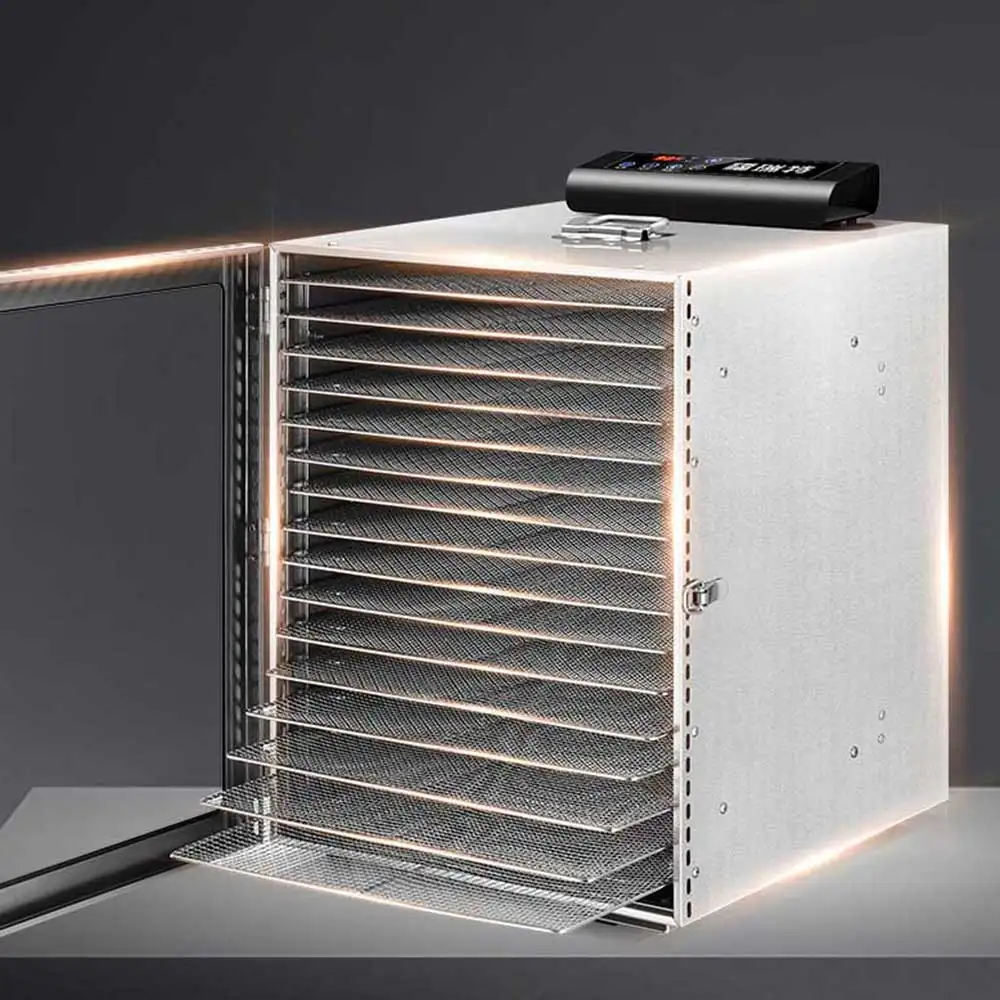 16 Lapisan Frutas Deshidratadas Pengering Makanan Baja Tahan Karat Dehidrator Sayuran Komersial Deshidratador De Alimentos