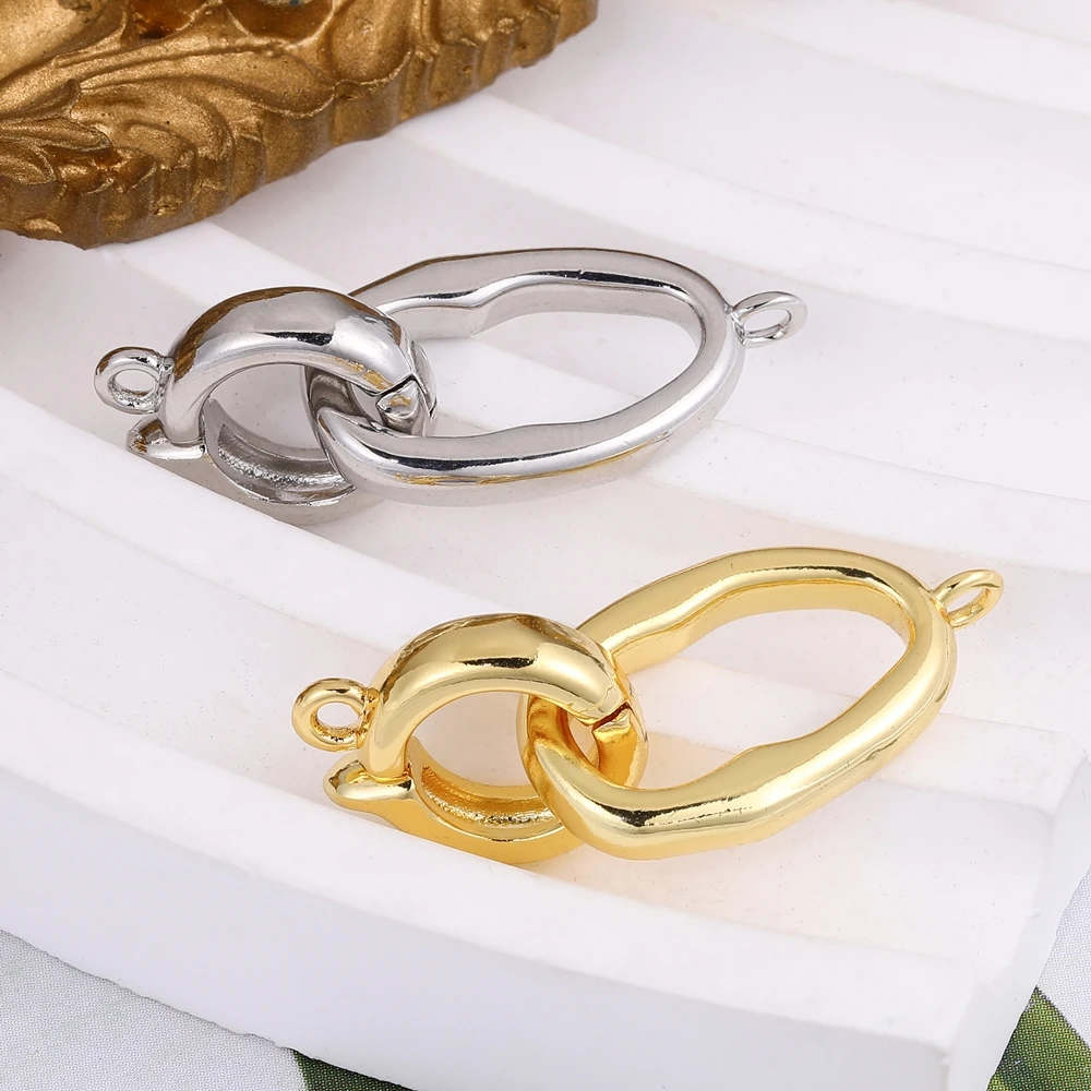 Juya handgemachte 18K Gold versilbert Verschluss Bail Connector Verschlüsse Zubehör für Handarbeiten Perlen Perlen Schmuckherstellung – Detail 2
