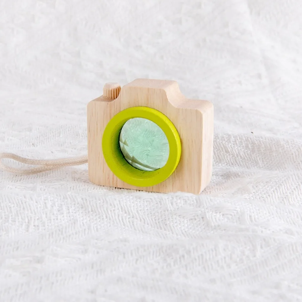 Interesująca drewniana lustrzanka pryzmatyczna, zabawka z efektem kolorowego oka pszczoły, kalejdoskop, mini aparat fotograficzny, drewniana zabawka tęczowa, edukacja Montessori