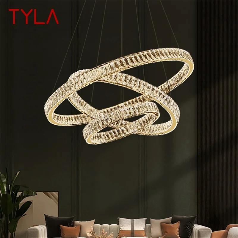 

TYLA Modern Luxury Pendant Lamp LED Fixtures Decorative Round Crystal Lighting Chandelier For Living Room Bedroom Hotel