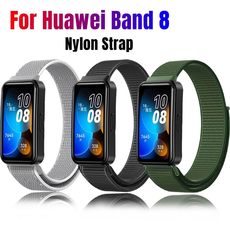 

Glass+Bracelet For Huawei Band 8 Nylon Loop Strap With 3D Curved Screen Protector Cover For Huawei Band 8 Film Protective Glass