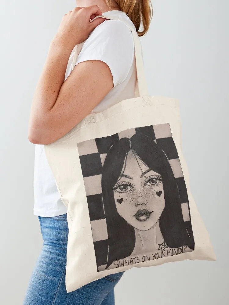 

Checkerboard Girl Tote Bag tote bags cloth bags handbag supermarket folding bag Gift bag